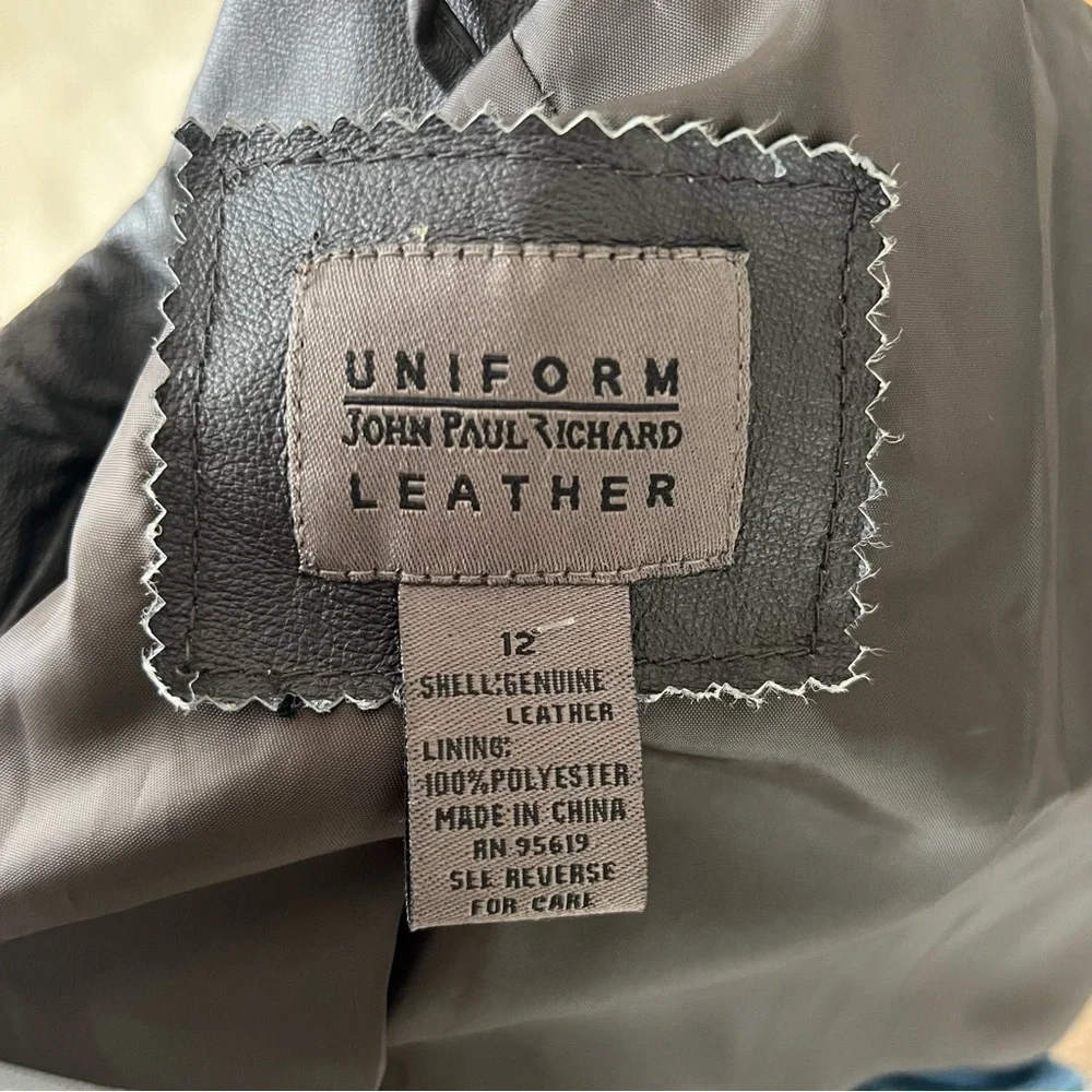 NWT Black Leather Trench Coat